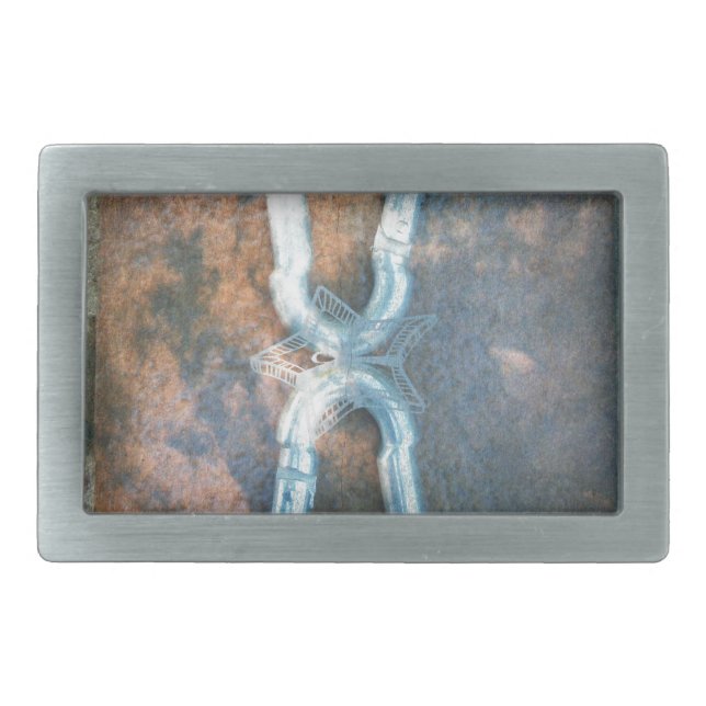 Linked Carabiners Art Print Rectangular Belt Buckle (Front)