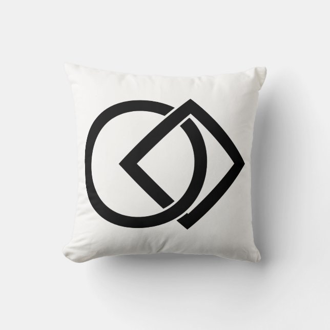 Linked circle and square throw pillow (Front)