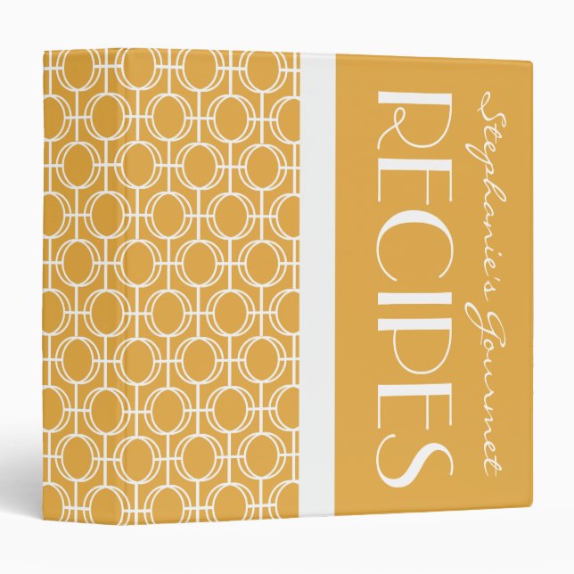 Linked Eternity Rings Pattern Recipe - Gold Tone 3 Ring Binder (Front/Spine)