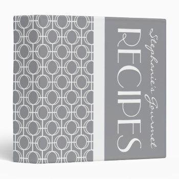 Linked Eternity Rings Pattern Recipe - Gray 3 Ring Binder by TrendyKitchens at Zazzle