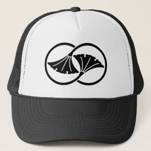 Linked ginkgo leaf circles trucker hat