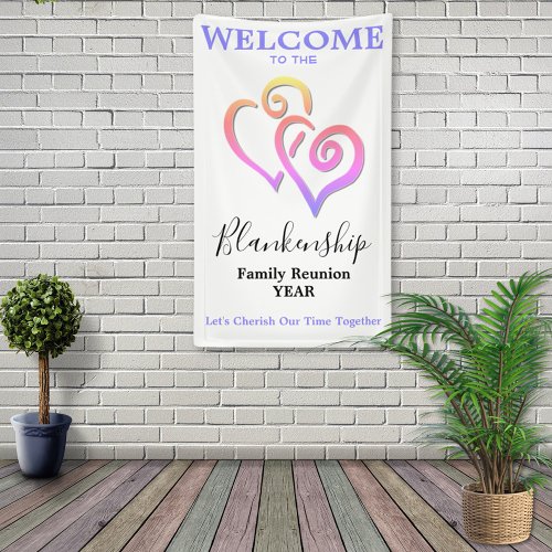 Linked Hearts Family Reunion Vertical Template Ban Banner
