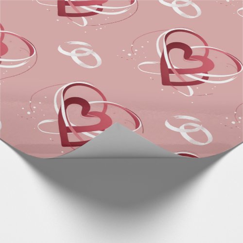 Linked hearts wrapping paper