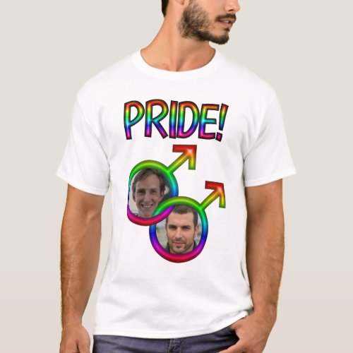 Linked Rainbow Male Signs Photo Frame Gay Pride T_Shirt