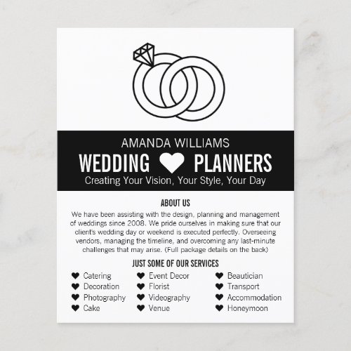 Linked Wedding Rings Design Wedding Event Planner Flyer