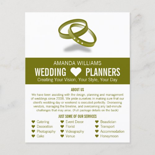 Linked Wedding Rings Wedding Event Planner Advert Flyer