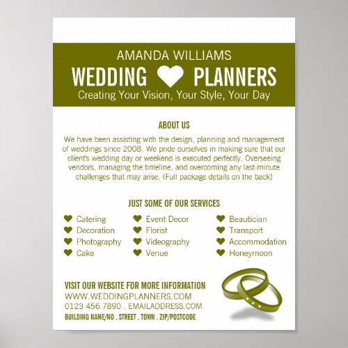 Linked Wedding Rings Wedding Event Planner Advert Poster