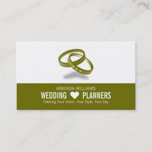 Linked Wedding Rings, Wedding Event Planner Business Card