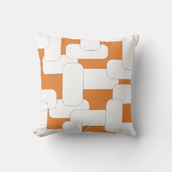 Linked White & Orange Throw Pillow by JoLinus at Zazzle