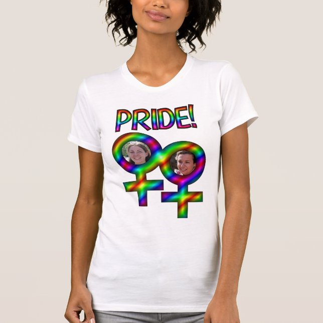 Linked Women Signs Photo Frame Fun Gay Pride T-Shirt (Front)