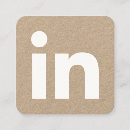 LinkedIn logo social media rustic brown kraft Calling Card