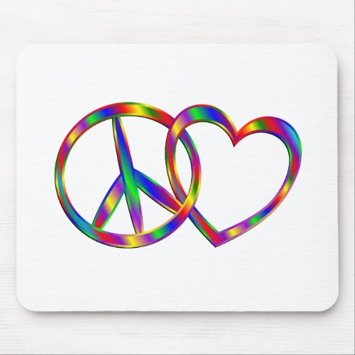Linking Peace Sign and Heart Mouse Pad