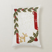 Links of Holly and Berries with Monogram Decorative Pillow (Front(Vertical))