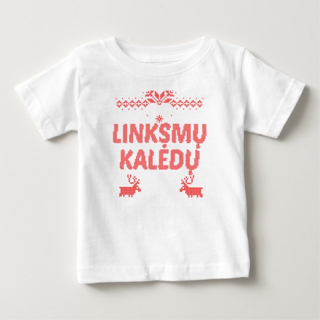 Linksmu Kaledu Lithuanian Merry Christmas Gift Baby T-Shirt (Front)