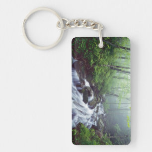 Linn Cove Creek cascading through foggy Keychain