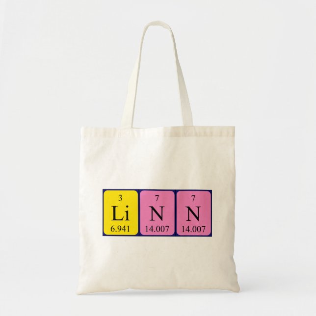 Linn periodic table name tote bag (Front)
