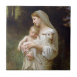 L'innocence Ceramic Tile<br><div class="desc">L'innocence (also known as Innocence) was painted in the late 1800s by French painter William-Adolphe Bouguereau. This beautiful reproduction features the Virgin Mary, baby Jesus and a little lamb.</div>