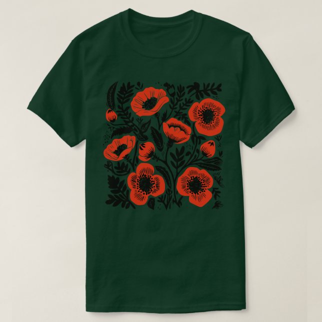 Lino Cut Flowers 6 T-Shirt (Design Front)
