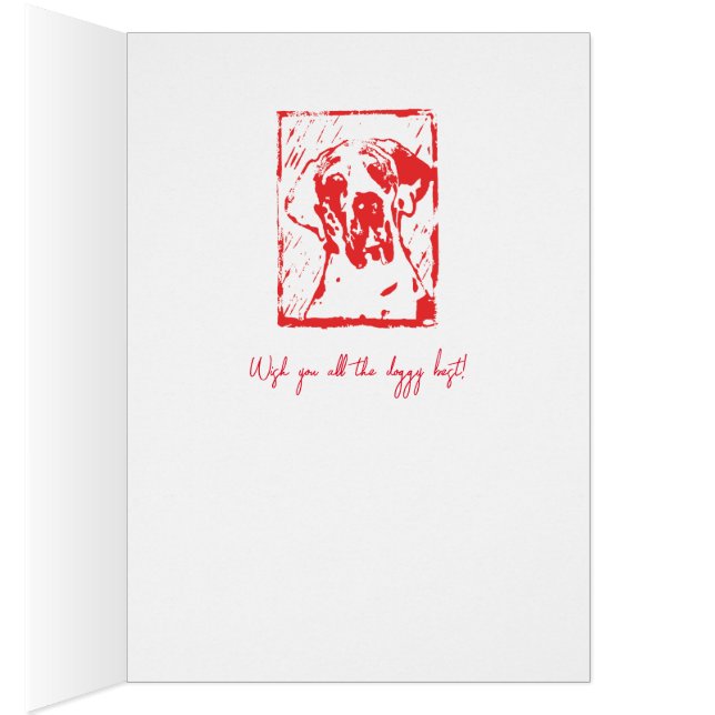 Lino Cut print Design Great Dane Esra  Cards (Inside (Right))