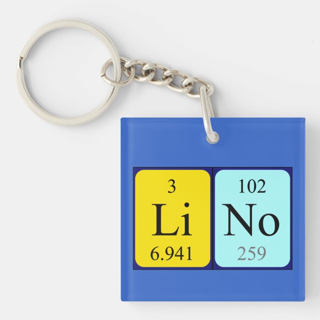 Lino periodic table name keyring (Front)