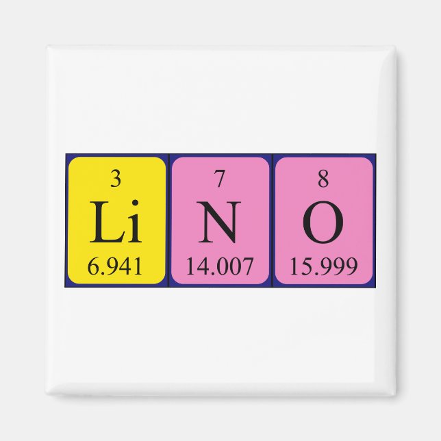 Lino periodic table name magnet (Front)