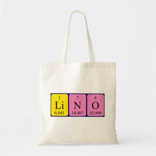 Lino periodic table name tote bag