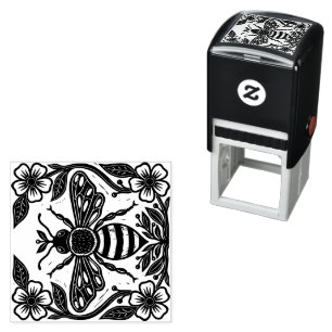 Linocut Beekeeper Apiarist Self-inking Stamp