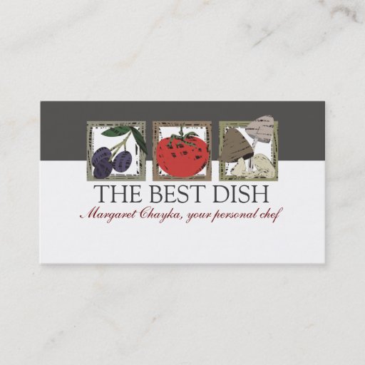 Customizable linoleum cut Italian cooking food chef business... Business Card