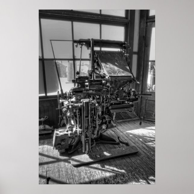 Linotype Newspaper Layout Machine Poster (Front)