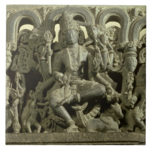 Lintel depicting The Trinity: Siva, Brahma and Vis Ceramic Tile