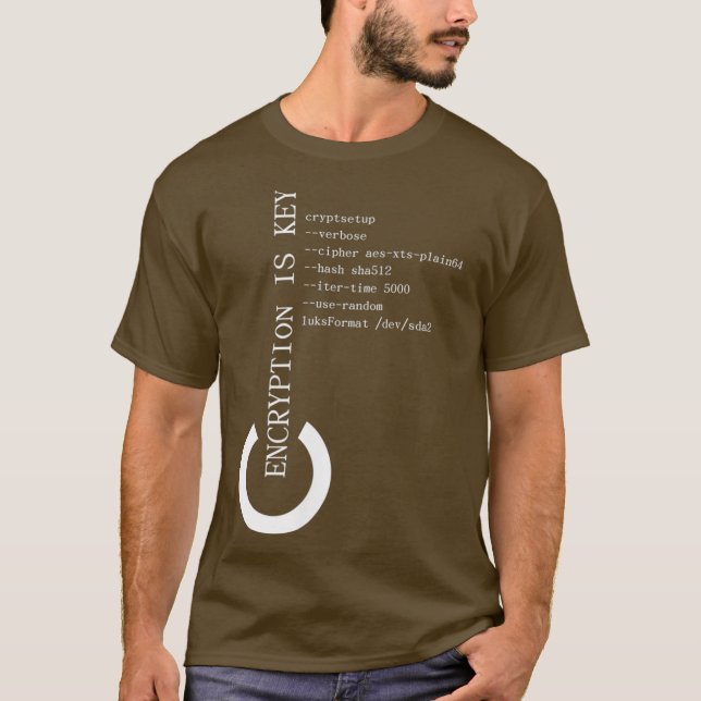 Linu Encryption Is Key Command Line T-Shirt (Front)