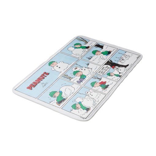 Linus Builds A Snowman Bath Mat Zazzle