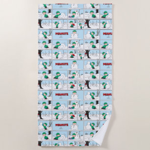 Linus Builds A Snowman Beach Towel