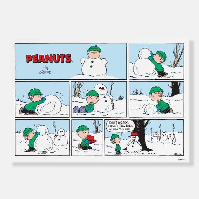 Linus Builds A Snowman Foam Board (Front)