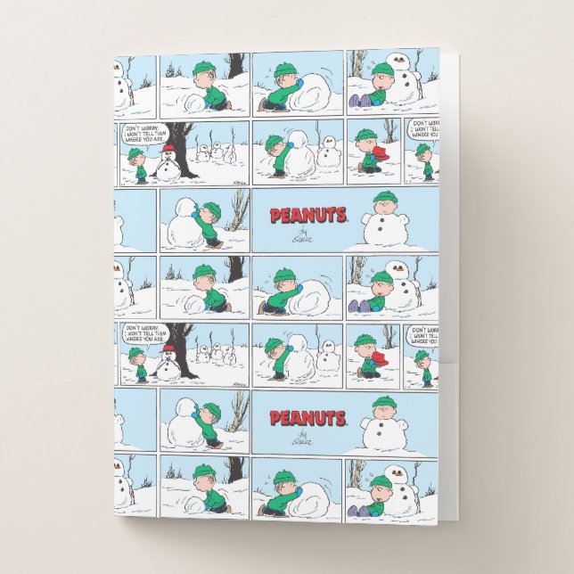 Linus Builds A Snowman Pocket Folder (Front)