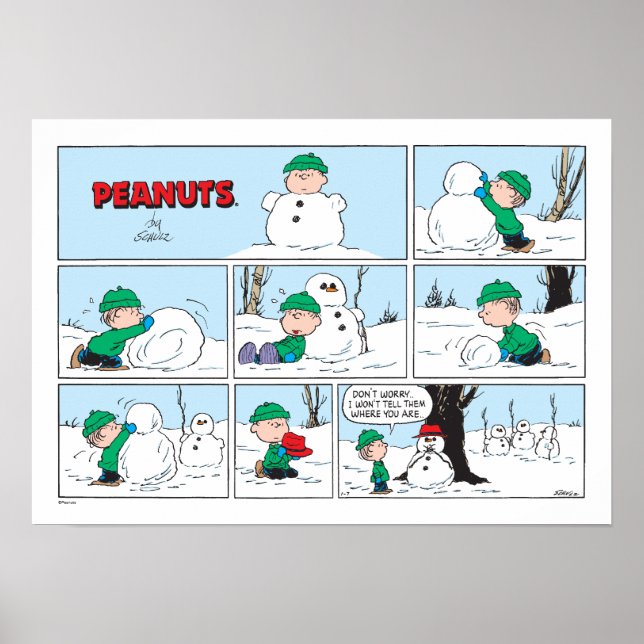 Linus Builds A Snowman Poster (Front)