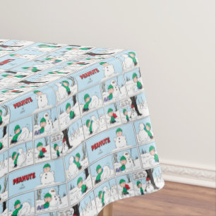Linus Builds A Snowman Tablecloth