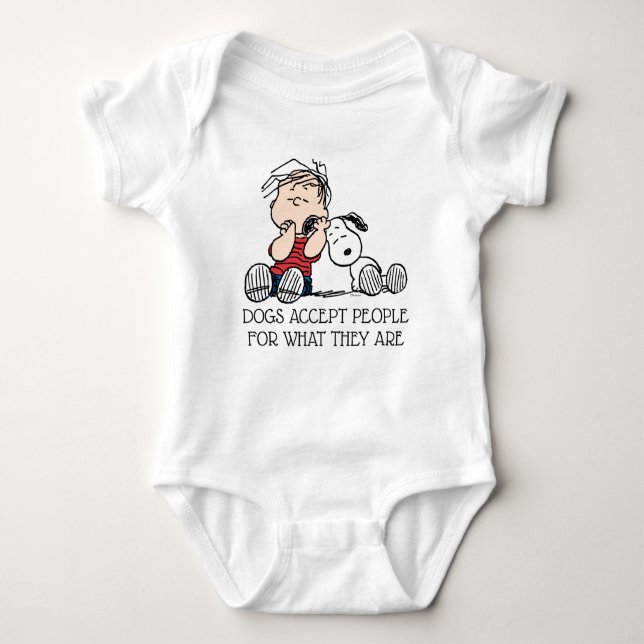 Linus Comforted With Snoopy's Ear Baby Bodysuit (Front)