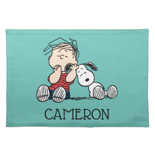 Linus Comforted With Snoopy's Ear Cloth Placemat