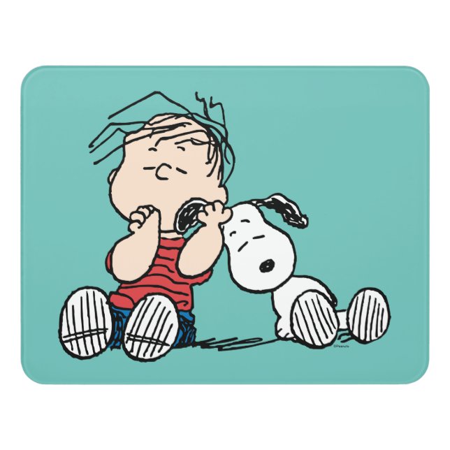 Linus Comforted With Snoopy's Ear Door Sign (Contemporary Front)