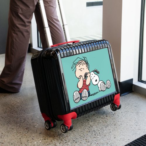 Linus Comforted With Snoopys Ear Luggage