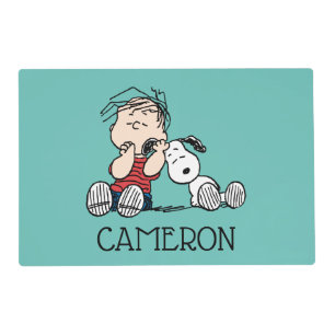 Linus Comforted With Snoopy's Ear Placemat