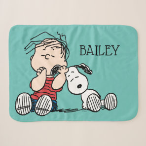 Linus Comforted With Snoopy's Ear Sherpa Blanket