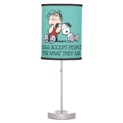 Linus Comforted With Snoopys Ear Table Lamp