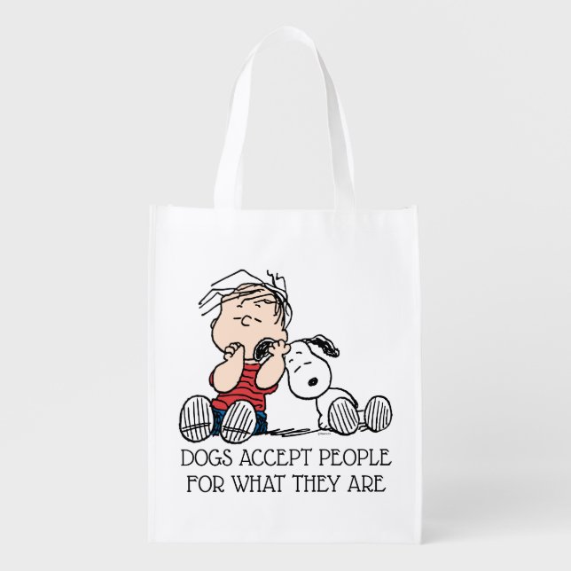 Linus Comforted With Snoopy's Ear Tote Bag (Front)