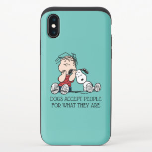 Linus Comforted With Snoopy's Ear iPhone X Slider Case