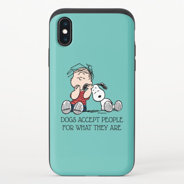 Linus Comforted With Snoopy's Ear Uncommon iPhone Case (Back)