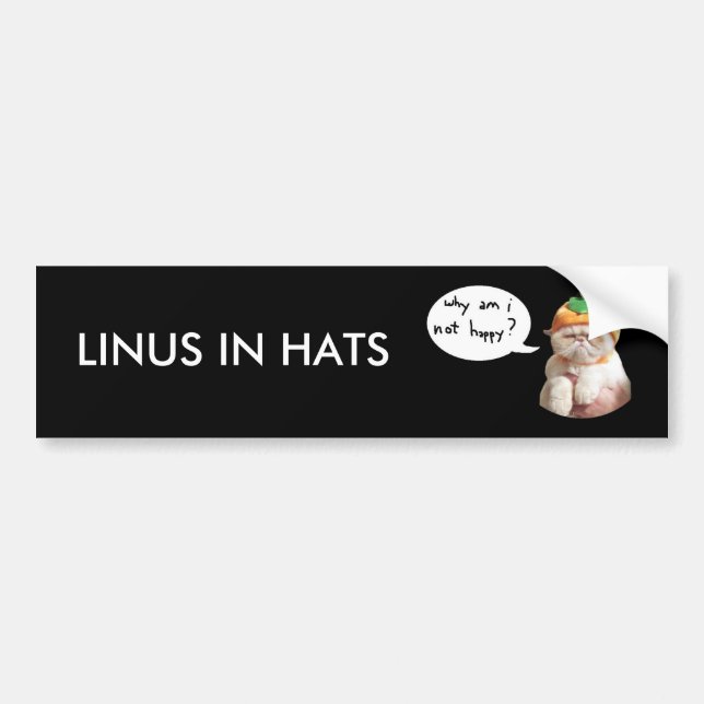 Linus in Hats Bumper Sticker (Front)