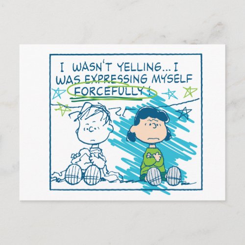 Linus  Lucy I Wasnt Yelling Postcard