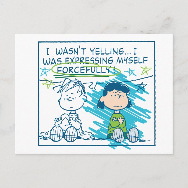 Linus & Lucy "I Wasn't Yelling…" Postcard (Front)